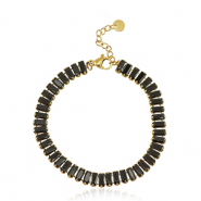 Roestvrij stalen (RVS) Stainless steel armbanden Goud-black