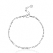 Roestvrij stalen (RVS) Stainless steel armbanden Zilver-crystal