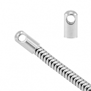 Roestvrij stalen (RVS) Stainless steel onderdelen eindkap voor jasseron snake &Oslash;3.4mm Zilver