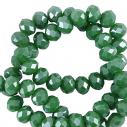 Top Facet kralen 4x3mm disc Nile green-pearl shine coating