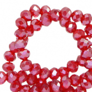 Top Facet kralen 4x3mm disc Raisin torte red-pearl shine coating