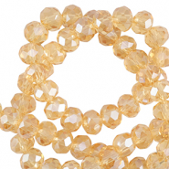 Top Facet kralen 4x3mm disc Marigold yellow-pearl shine coating