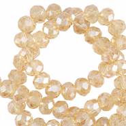 Top Facet kralen 3x2mm disc Marigold yellow-pearl shine coating