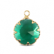 Hangers van Crystal Glass 13mm Classic green-gold