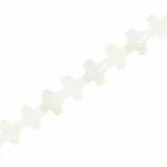 Schelp kralen kruis White