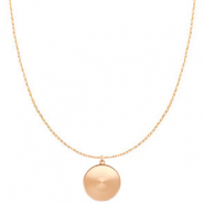 Polaris Steel (RVS) ketting met setting voor 20mm cabochon Ros&eacute; goud