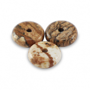 Natuursteen kralen dalmatian stone rondellen 6mm Desert brown