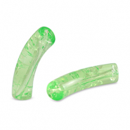 Acryl tube kralen crackle Peridot green
