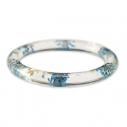 Trendy armbanden met gedroogde bloemetjes Blue-gold