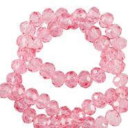Top Facet kralen 6x4mm disc Peonia pink