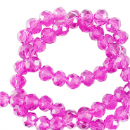 Top Facet kralen 4x3mm disc Neon pink