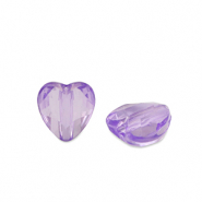 Acryl kralen hart Purple transparent