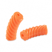 Acryl tube kralen twisted Orange