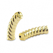Acryl tube kralen twisted Gold
