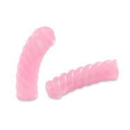 Acryl tube kralen twisted Transparent pink