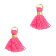 Kwastjes 1.2cm Gold-fuchsia neon pink