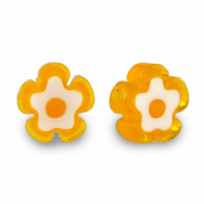 Millefiori kralen bloem Orange