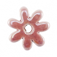 DQ Grieks keramiek kralen bloem Magenta haze pink