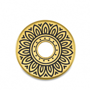 Kralen DQ metaal donut Goud (nikkelvrij)