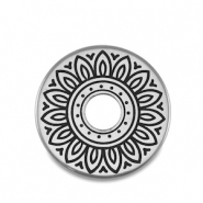 Kralen DQ metaal donut Antiek zilver (nikkelvrij)