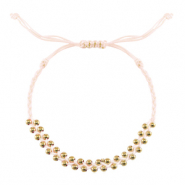 Trendy armbanden stainless steel beads Beige-gold