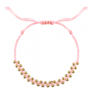 Trendy armbanden stainless steel beads Pink-gold
