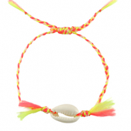 Trendy armbanden kauri Neon yellow-pink