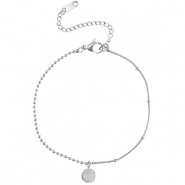 Roestvrij stalen (RVS) Stainless steel armbanden ball chain LUCKY Silver