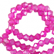Top Facet kralen bicone 3mm Neon pink
