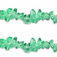 Glaskralen chipstone Transparent-Nile green