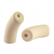 Acryl tube kralen matt Apricot beige