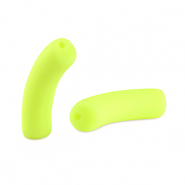 Acryl tube kralen matt Neon yellow