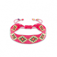 Trendy armbanden Magenta pink-white