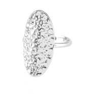 Roestvrij stalen (RVS) Stainless steel ringen ovaal Zilver