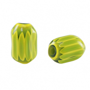 Millefiori kralen tube Green-yellow