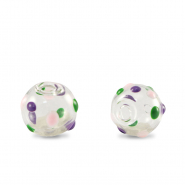 Handgeschilderde glaskralen 8mm Transparent-purple green