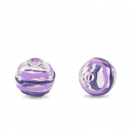 Handgeschilderde glaskralen 8mm Transparent-lilac purple