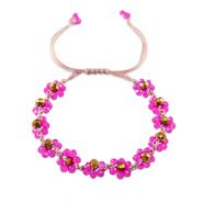 Top facet enkelbandjes bloem Fuchsia-topaz brown