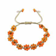 Top facet enkelbandjes bloem Multicolour orange-topaz brown
