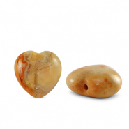 Natuursteen kralen agaat hart Multicolour grey brown