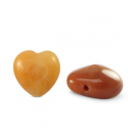Natuursteen kralen aventurijn kwarts hart Copper orange