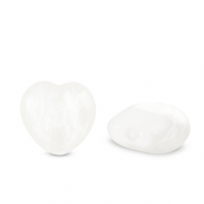 Natuursteen kralen melkkwarts hart White crystal