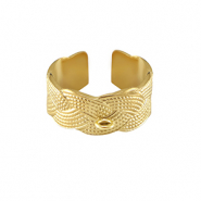 Roestvrij stalen (RVS) Stainless steel ringen met oogje Goud