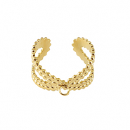 Roestvrij stalen (RVS) Stainless steel ringen met oogje Goud