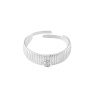 Roestvrij stalen (RVS) Stainless steel ringen met oogje Zilver