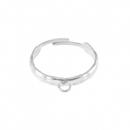 Roestvrij stalen (RVS) Stainless steel ringen met oogje Zilver