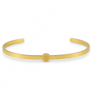 Birthstones bangle met setting Stainless Steel (RVS) voor SS16 flat back Gold