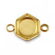 Birthstones bedel met setting Stainless Steel (RVS) voor SS16 flat back Gold