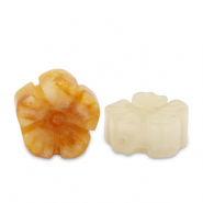 Natuursteen kralen kwarts bloem Multicolour amber orange