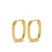 Onderdelen DQ metaal oorbellen creolen ovaal Goud (nikkelvrij)